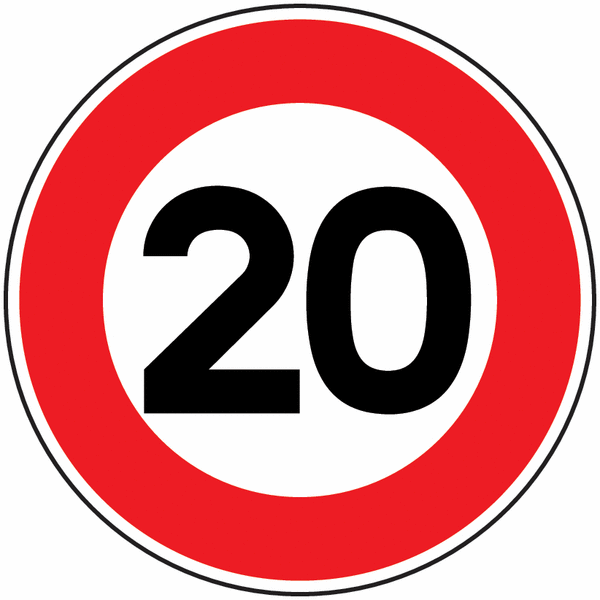 Lot D'Autocollants Disques Limitation De Vitesse 80-100-110 Km/h - Rouge - 20cm