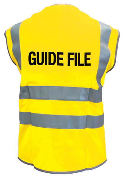 Gilets de sécurité fluo avec marquage Guide file Seton