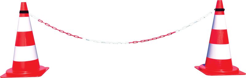 Cônes De Signalisation Blanc/rouge - Hauteur 50 Cm, Polyéthylène Dur, Pour Chantier, Parking, événements