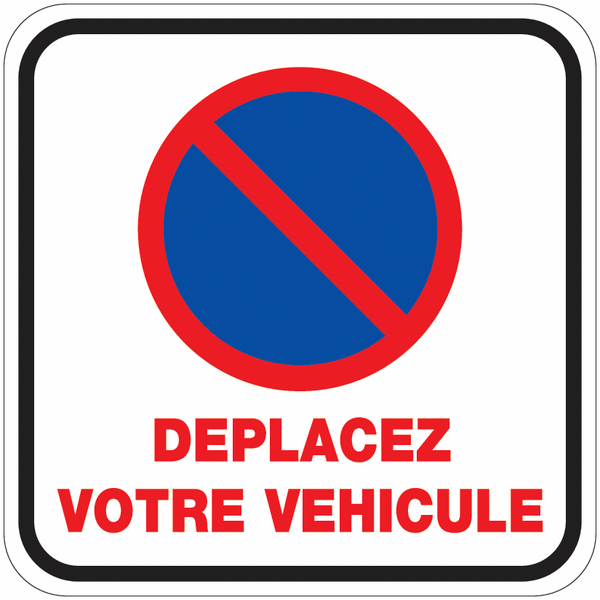 Disque stationnement interdit marquage rouge sur fond bleu adhésif 180mm - Beaurain Distribution