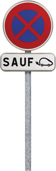 Panneau interdit sauf de 19h à 9h - Sticker Communication
