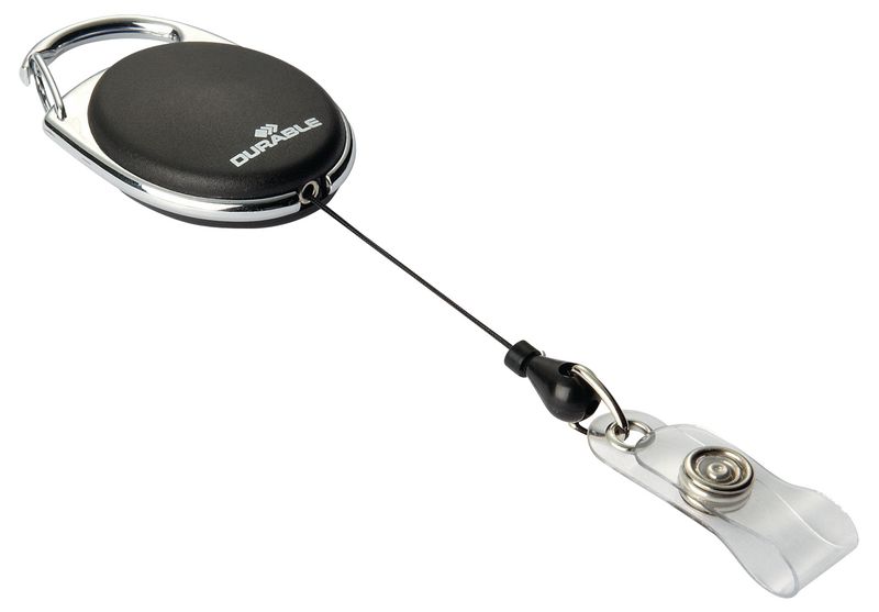 Porte-badge Enrouleur Blanc Avec Mousqueton Et Clip Ceinture - Cordon 80cm, Pratique Pour événements Et Bureau - 5