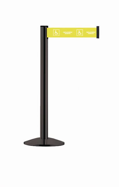 Poteau noir sangle large 3 m