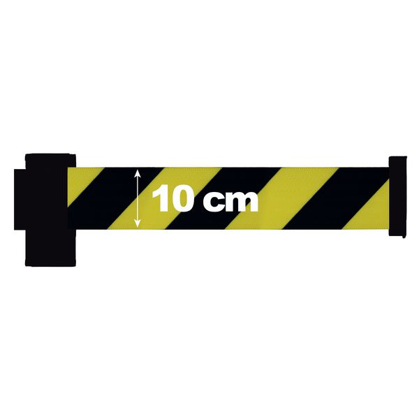 Enrouleur à sangle large 10 cm x 3 m mural noir