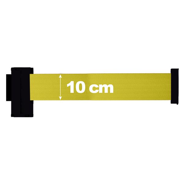 Enrouleur à sangle large 10 cm x 3 m mural noir
