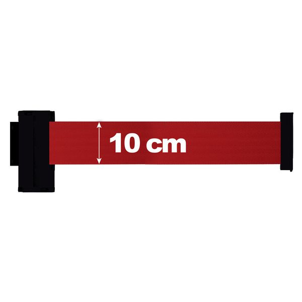 Enrouleur à sangle large 10 cm x 3 m mural noir