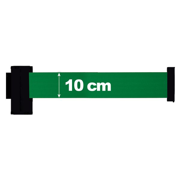 Enrouleur à sangle large 10 cm x 3 m mural noir