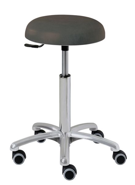 Tabouret réglable à roulettes base alu Carina Médical