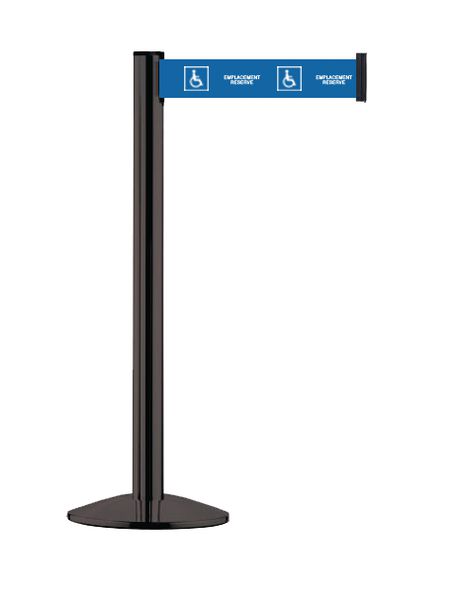 Poteau noir sangle large 3 m