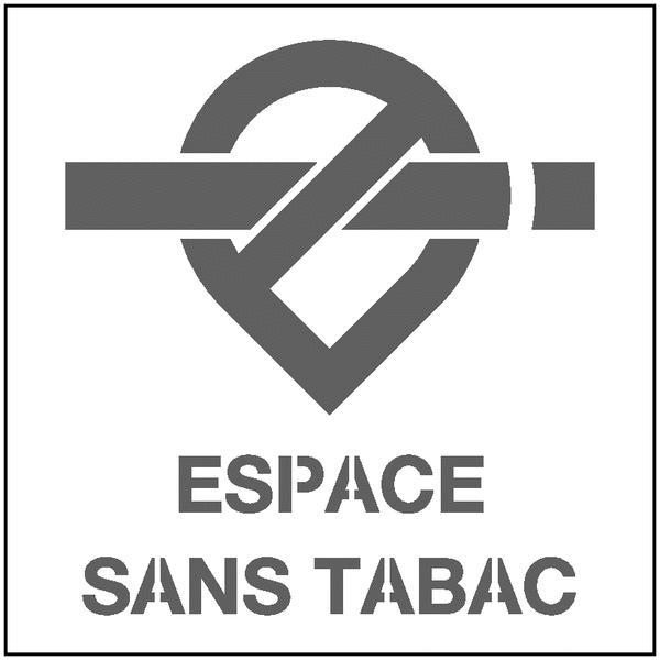 Pochoir Hôpital sans tabac 800x800 mm bombe de peinture blanche - PVC 5 mm - Marquage Pochoir Hôpital sans tabac 800x800 mm bombe de peinture blanche - PVC 5 mm - Marquage