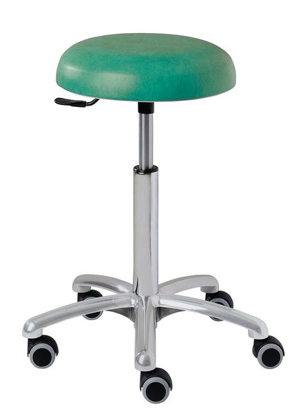 Tabouret réglable à roulettes base alu Carina Médical