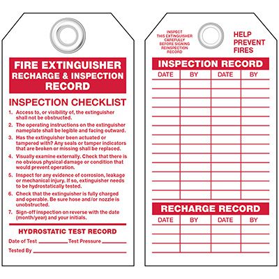 Monthly Fire Extinguisher Inspection Tags Emedco