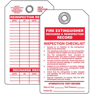 Monthly Fire Extinguisher Inspection Tags | Emedco