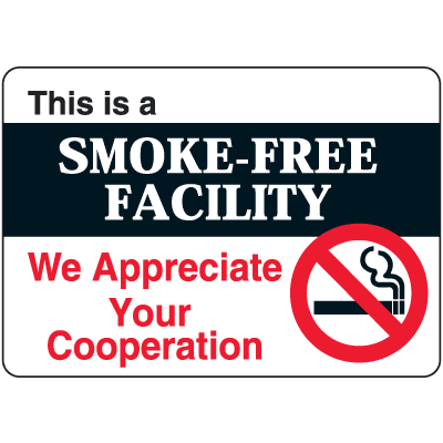 tobacco free signs for workplace Smoke & Tobacco Free Signs