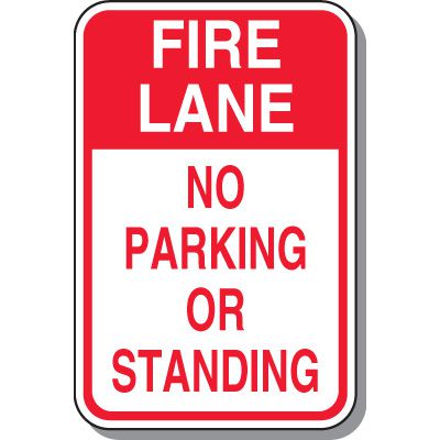 Fire Lane Signs - Fire Lane No Parking Or Standing | Seton