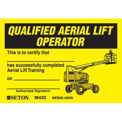 Certification Wallet Card - Qualified Aerial Lift Operator | Seton