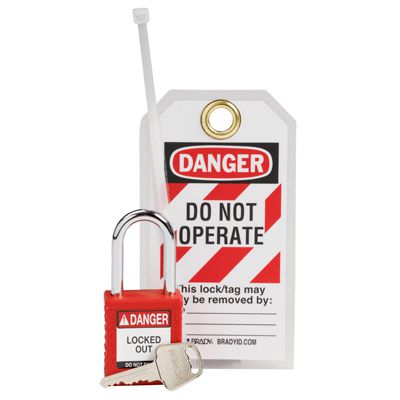 Nylon Safety Lockout Padlock and Tag Kit | Emedco
