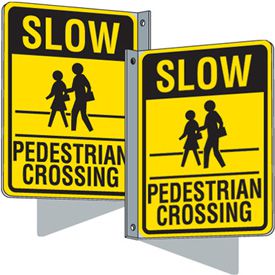 スローガン画像 Flanged Traffic Signs - Slow Pedestrian Crossing | Seton
