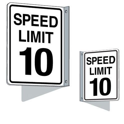 Flanged Traffic Signs - Speed Limit 10 mph | Seton