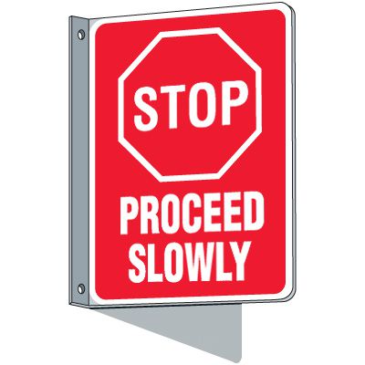 Proceed Quickly Sign Flanged Traffic Signs - Stop Proceed Slowly | Seton