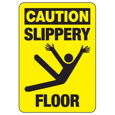 Caution Slippery Floor - Industrial Slip and Trip Sign | Seton | Seton