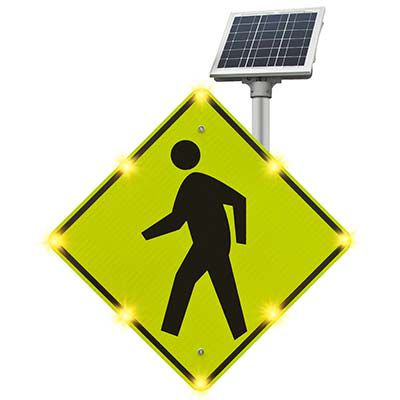 Flashing LED Pedestrian Crossing Sign | 36