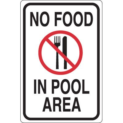 No Food In Pool Area - Pool Signs | Seton | Seton