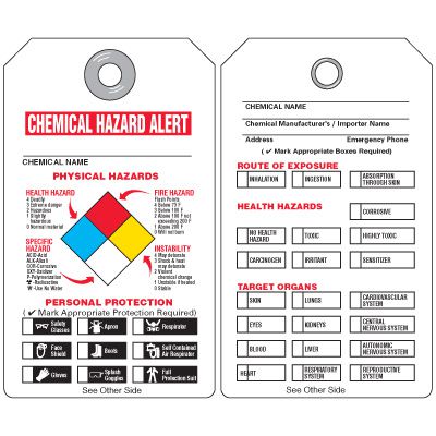 Chemical Hazard Alert - NFPA Tags | Seton