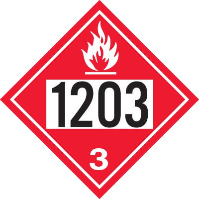 1203 Gasoline DOT Placards | Hazardous Material UN1223 | Emedco
