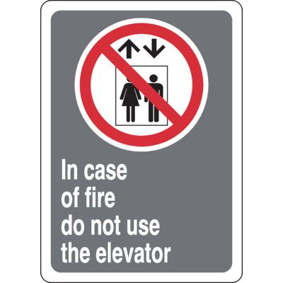 CSA Safety Sign - In Case of Fire Do Not Use Elevator | Seton Canada