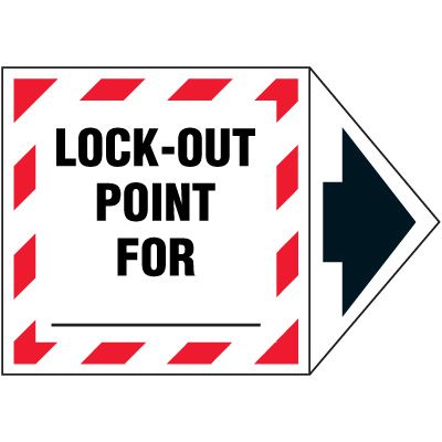 Lock Point Sticker 2-Part Arrow Labels - Blank Lock-Out Point, Electrical Safety, Lockout ...