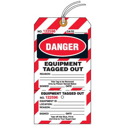 Danger Equipment Tagged Out Tag|Seton Canada | Seton.ca