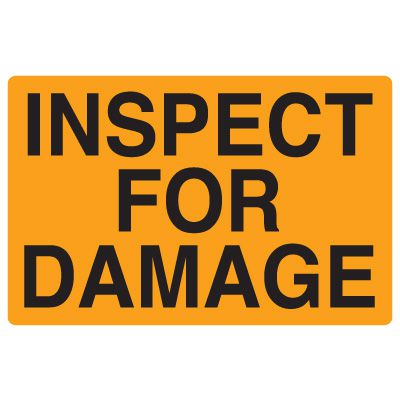 Fluorescent Warehouse & Pallet Labels - Inspect for Damage from Seton ...
