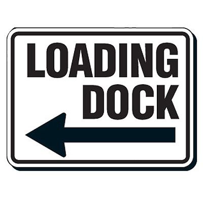 Reflective Parking Lot Signs - Loading Dock (Left Arrow) | Seton