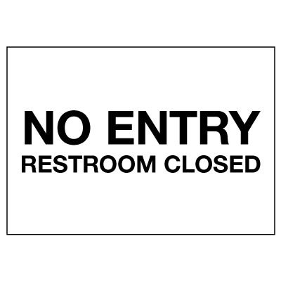 No Entry Restroom Closed Hanging Doorway Barricade Sign Kit | Seton