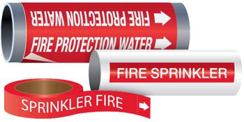 Firefighting Pipe Text Example Pipe Marking Labels by Wording | Seton