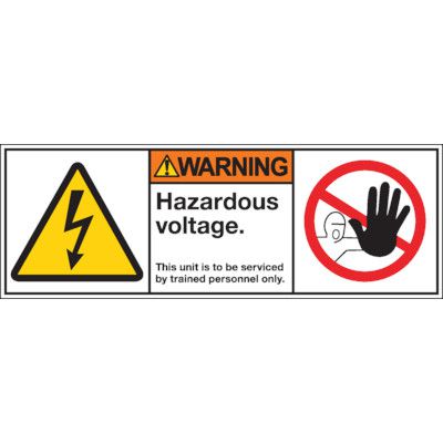 ANSI Warning Labels - Warning Hazardous Voltage | Emedco
