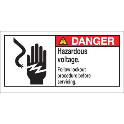 ANSI Z535 Safety Labels, Hazardous Voltage Warning Label | Seton