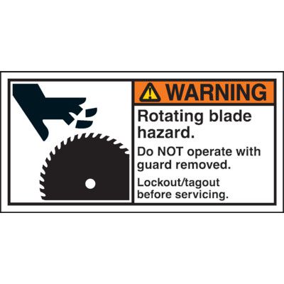 ANSI Z535 Labels, Rotating Blade Lockout Tagout Procedure | Seton