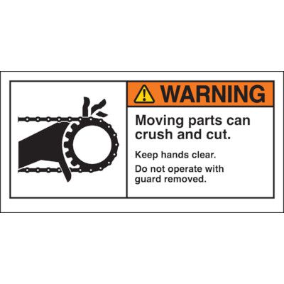 ANSI Z535 Safety Labels, Warning Moving Parts Do Not Operate | Seton