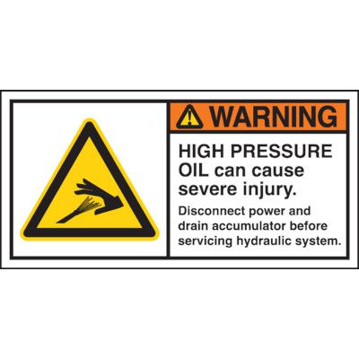 ANSI Z535 Safety Labels, High Pressure Oil | Seton