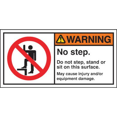 No Step Machine Sign ANSI Warning Labels - No Step | Emedco