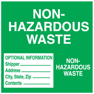 Hazwaste Container Labels - Non-Hazardous Waste | Seton