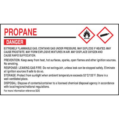 Propane Sample Label Chemical GHS Labels - Propane, Chemical Safety Labels | Seton