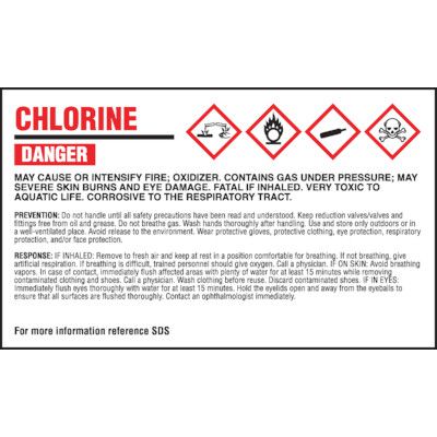 Chlorine - GHS Chemical Labels|Seton Canada | Seton.ca