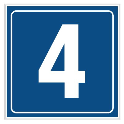 4 - Engraved Door Number Signs | Seton