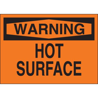 Warning Hot Surface Label - Flexible, Durable Vinyl | Emedco