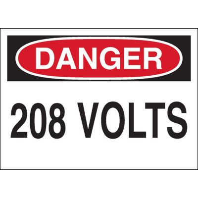 Danger 480 Volts - ANSI Z535 Electrical Labels | Emedco