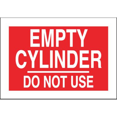 Chemical Hazard Labels - Empty Cylinder Do Not Use | Emedco