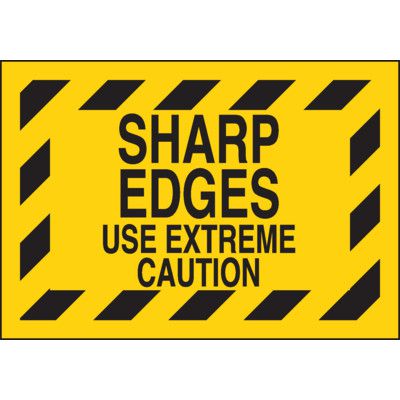 Sharp Edges Use Extreme Caution Warning Markers - 5pk | Emedco